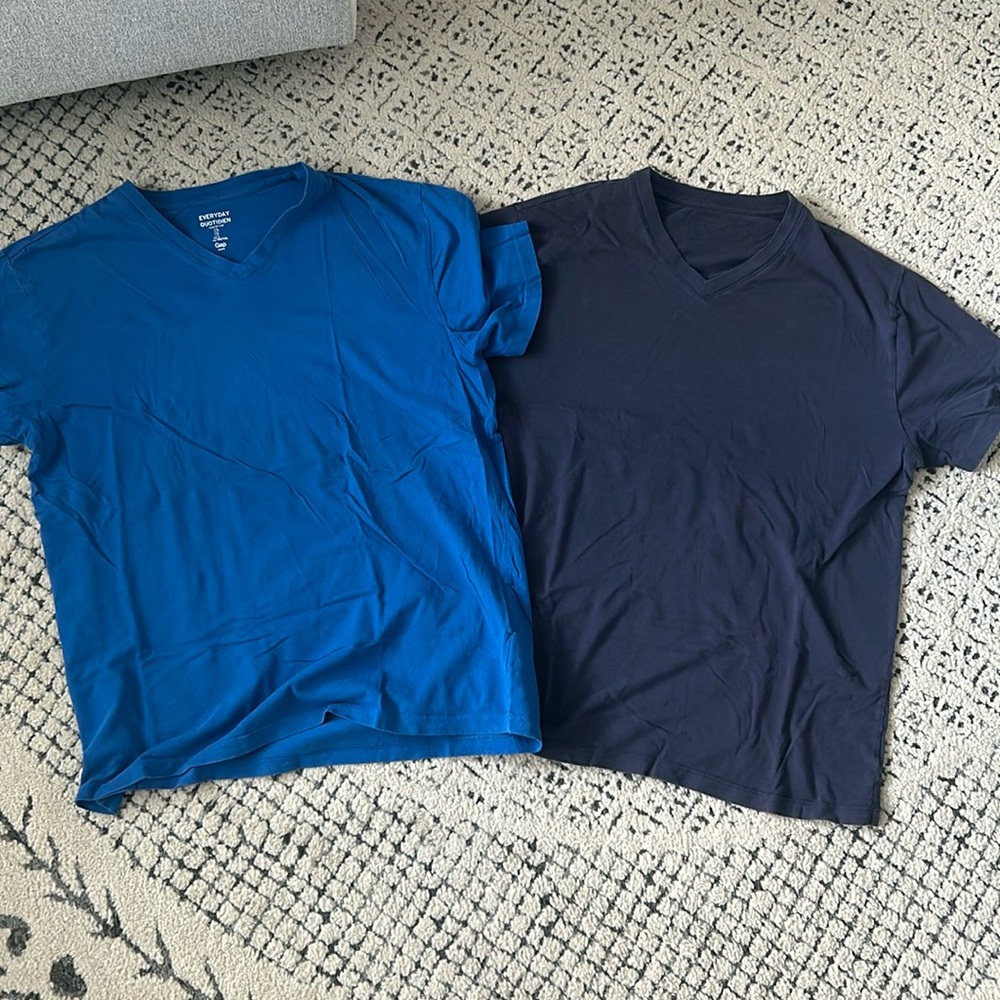 Men’s Gap short sleeve v-neck t-shirts, both size L